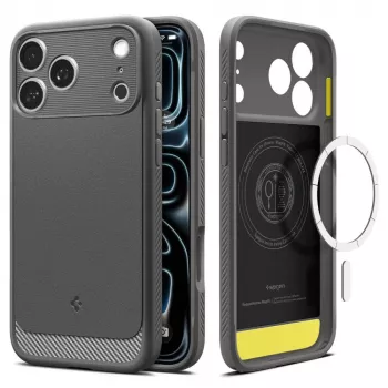 Spigen Rugged Armor Mag MagSafe ovitek za iPhone 17 Pro / 18 Pro – siv