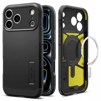 Spigen Tough Armor T MagSafe ovitek za iPhone 18 Pro / 17 Pro – črn