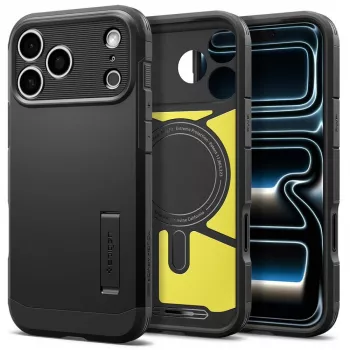 Spigen Tough Armor T MagSafe ovitek za iPhone 18 Pro / 17 Pro – črn