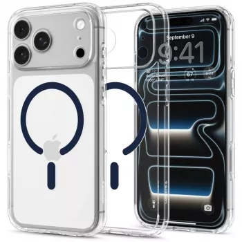 Spigen Ultra Hybrid MagSafe ovitek za iPhone 17 Pro Max / 18 Pro Max - prosojno/temno moder