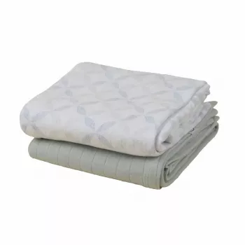 Lodger Swadler Solid Matcha bombažna povijalka, Peppermint/Blue Fogg, 110x110 cm, 2 kosa