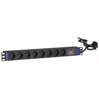 DSIT 19 inch 8-vtičnica za zaščito pred prenapetostjo z ozemljitvenim kontaktom (DS-8PDU-SPD-PE)