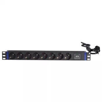 DSIT 19 inch 8-vtičnica za zaščito pred prenapetostjo z ozemljitvenim kontaktom (DS-8PDU-SPD-PE)