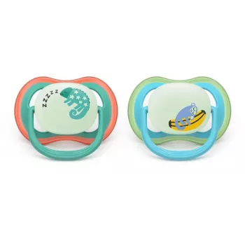Philips Avent Ultra Air Night duda 6-18 mesecev, 2 kosa, za dečke, sveti v temi