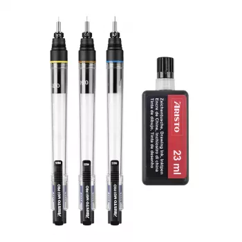 ARISTO mg1 pro Basic set tehničnih risalnih peres, 3 peresa 0,35 / 0,50 / 0,70 mm, 4 kosi (AR64300)