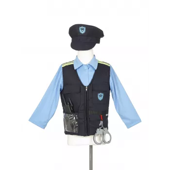 Souza! kostum policista s klobukom in dodatki, starost 4-7