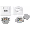 Wirewin DD-TRIO-K5E UP2 WS Cat5e oklopljena podometna podatkovna vtičnica, 2x RJ45, LSA, čisto bela