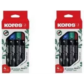Kores ECO XP1 permanentni marker, okrogla konica, 3 mm, različne barve, set 4 kosov M20764