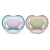 Philips Avent Ultra Air duda 0-6 mesecev, 2 kosa, dekliške roza/vijolične, SCF085/24