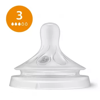 Philips Avent Natural Response set silikonskih nastavkov za stekleničke (3 kosi, pretok 3, 1+ mesecev)