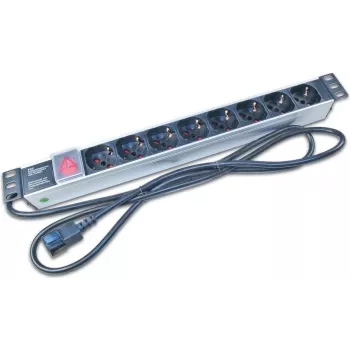 Wirewin NVL8 UPS 19-palčni 1U rackmount PDU z 8 vtičnicami Schuko, 16A, črn