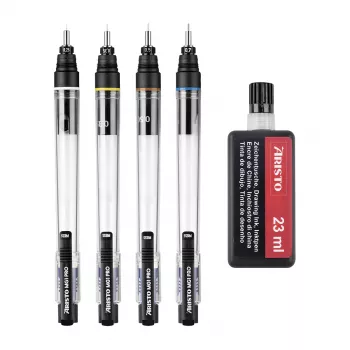 ARISTO mg1 pro Basic komplet tehničnih risalnih peres, 4 peresa 0,25 / 0,35 / 0,50 / 0,70 mm, 5 kosov (AR64400)