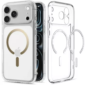 SPIGEN Ultra Hybrid MagSafe ovitek za iPhone 17 Pro Max / 18 Pro Max – prozoren/zlat
