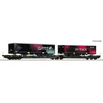 Roco 6600170 DC TX Logistik Sgns ploščati vagon H0