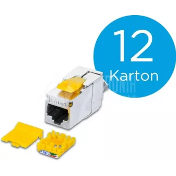 Wirewin WKS JACK KAT6A SLIM 12 CAT6A 10 Gigabit Ethernet oklopljen keystone modul, paket 12 kosov