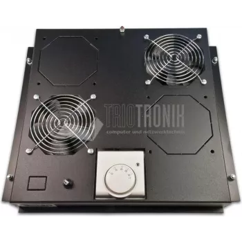 Wirewin FAN ROOF 2V BL hladilna enota za rack z 2 ventilatorjema, 230V, 460 m³/h, črna