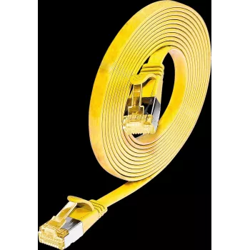 Wirewin Cat6A Slim Ethernet patch kabel U/FTP ploščat rumen 1m 10Gbps PKW-STP-SLIM-K6A 1.0 GE