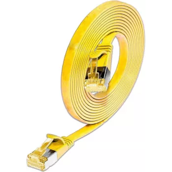 Wirewin Cat6A Slim Ethernet patch kabel U/FTP ploščat rumen 1m 10Gbps PKW-STP-SLIM-K6A 1.0 GE