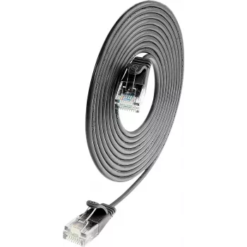 Wirewin SLIM UL6 1 SW - Cat.6 Slim Patch kabel, U/UTP, 1 m, črn (PKW-LIGHT-K6 1.0 SW)
