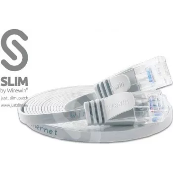 Wirewin Triotronik PKW-SLIM-KAT6 20.0 WS - 20m bel Cat6 U/UTP Slim Ethernet Patch kabel, RJ45 vtič na vtič, Gigabit