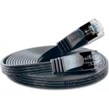 Wirewin SLIM S6 7,5m črn Cat.6 Slim Ethernet mrežni kabel STP PIMF PKW-STP-SLIM-KAT6 7.5 SW