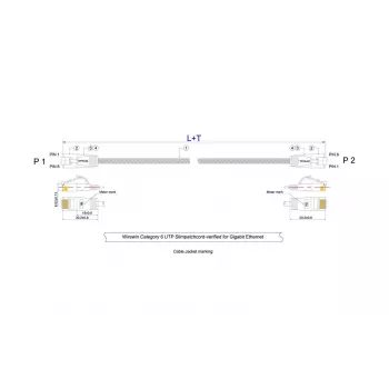 Wirewin Triotronik Cat6 U/UTP patch kabel 0,5m siv PKW-TOUGH-K6 0.5