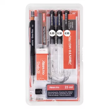 ARISTO mg1 pro Studio komplet tehničnih risalnih peres, 3 peresa 0,20 / 0,30 / 0,50 mm, 8 kosov (AR64154)