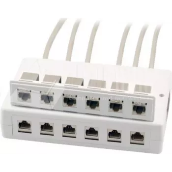 Wirewin 2x 6-portna nadometna doza za Keystone module, siva, plastični Keystone sistem (125460)