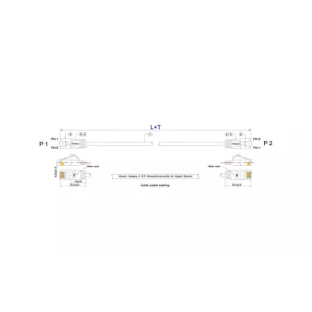 Slim Wirewin Triotronik PKW-LIGHT-STP-K6 15,0 Cat6 S/FTP patch kabel, RJ45 vtič na vtič, baker, 15 m, črn