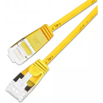 Wirewin SLIM KAT6A 10 Gigabit Light patch kabel, 0,25m, U/FTP, Ø 3,8mm, rumen, 50 kosov (SLIM-LS-K6A 0.25 YE 50)