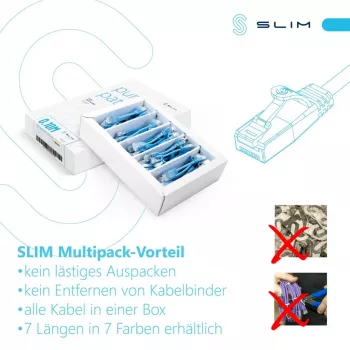 Wirewin SLIM-LS-K6A 1.0 WT 90 – Cat6A U/FTP tanek mrežni kabel, 1,0 m, bel, paket 90 kosov
