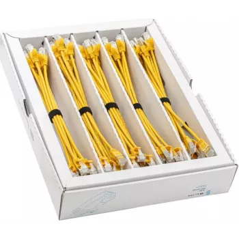 Wirewin SLIM-LS-K6A 0.15 YE 50 Cat6a U/FTP tanek mrežni kabel, 0,15 m, rumen, paket 50 kosov