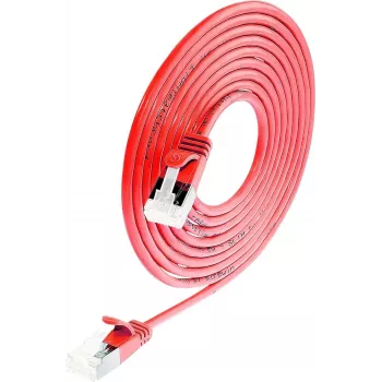 Wirewin Light patch kabel okrogel U/FTP Cat 6a rdeč 0,1m tanek prožen PoE PKW-LIGHT-STP-K6A 0.1 RT