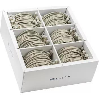 Wirewin SLIM KAT6A 10 Gigabit Light patch kabel, 0,5 m, U/FTP, Ø 3,8 mm, siv, 90 kosov (SLIM-LS-K6A 0.5 90)