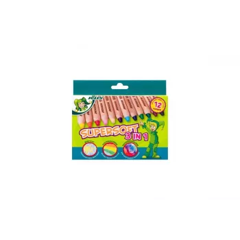 JOLLY Supersoft 3 v 1 barvni svinčniki, različne barve, 12 kosov (5956-0002)
