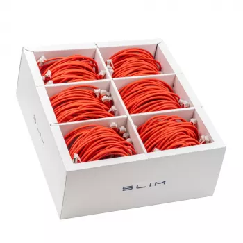 Wirewin SLIM-LS-K6A 0.5 RD 90 Cat6A U/FTP SLIM mrežni kabel, 10 Gbps, 0,5 m, rdeč, 90 kosov