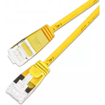 Wirewin SLIM KAT6A 10 Gigabit Light patch kabel, U/FTP, Ø 3,8 mm, rumen, 0,15 m (PKW-LIGHT-STP-K6A 0.15 GE)