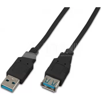 Wirewin USB 3,0 A-A MF 0.5 SW - 0,5m USB 3.2 Gen 1 podaljševalni kabel, črn