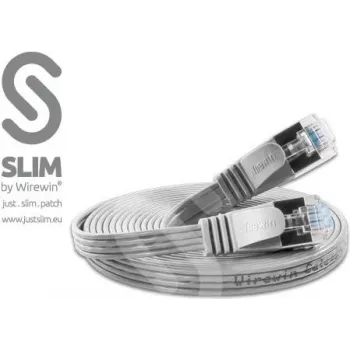 Wirewin Triotronik 0,15m Cat6 U/FTP slim ethernetni patch kabel, vtič RJ45 na vtič, siv PKW-STP-SLIM-KAT6 0.15