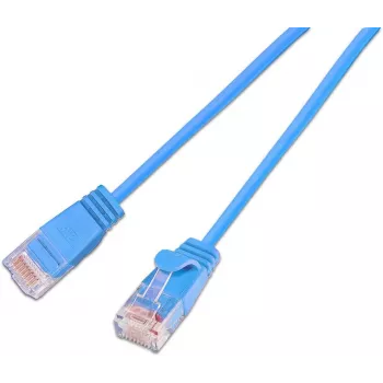 Wirewin SLIM-L-UU-K6A 0.1 BL Cat6a U/UTP slim patch kabel, 10 Gbps, moder