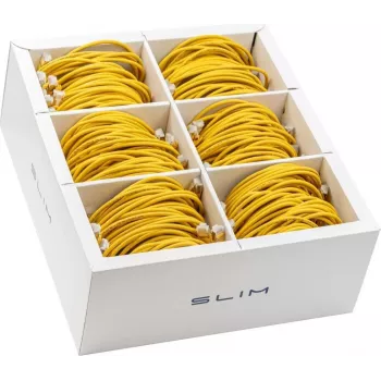 Wirewin SLIM KAT6A 10 Gigabit Light patch kabel, 1,0m, U/FTP, Ø 3,8mm, rumen, paket 90 kosov, oklopljen (SLIM-LS-K6A 1.0 YE 90)
