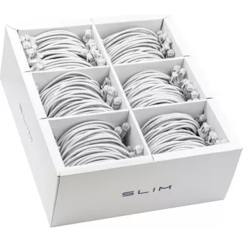Wirewin SLIM-LS-K6A 0.5 WT 90 Cat6A U/FTP slim mrežni patch kabel, 0,5m, bel, 90 kosov
