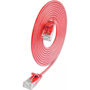 Wirewin SLIM KAT6A 10 Gigabit Light patch kabel okrogel, U/UTP, Ø 3,6 mm, rdeč (SLIM-L-UU-K6A 0.1 RD)