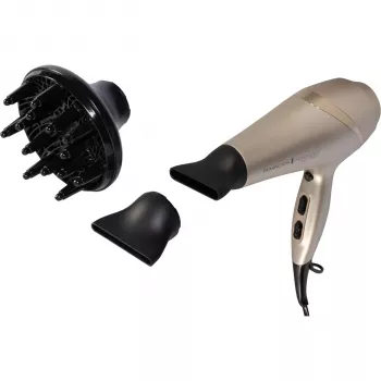 Remington AC 8605 Advanced Colour Protect sušilec za lase, 2200 W, ionska tehnologija, 3 stopnje gretja, črn s poudarki rožnatega zlata