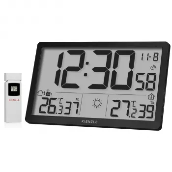 KIENZLE Jumbo NEO LCD vremenska postaja stenska ura črna