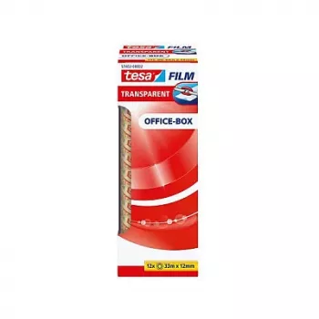 Tesa 57402 Office Box prozoren lepilni trak za pakiranje, 33 m x 12 mm, 12 zvitkov