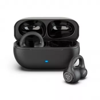 JLab Flex Open Air Clip prave brezžične ušesne slušalke, Bluetooth 5.3, 32h skupnega trajanja baterije, IP55, črne