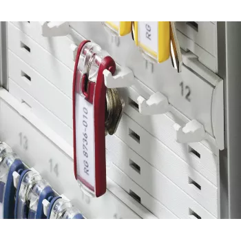 DURABLE KEY BOX 36 omarica za ključe s cilindrično ključavnico, svetlo sivo jeklo, za montažo na steno, 36 kavljev 195223