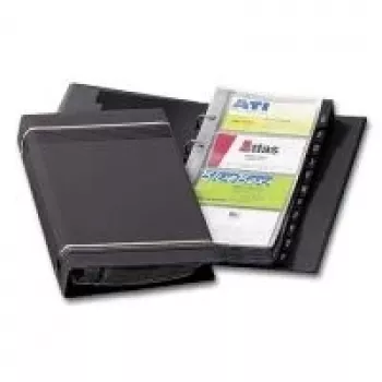 DURABLE VISIFIX 200 obročna mapa za vizitke, 200 kartic, A-Z register, črna 238558