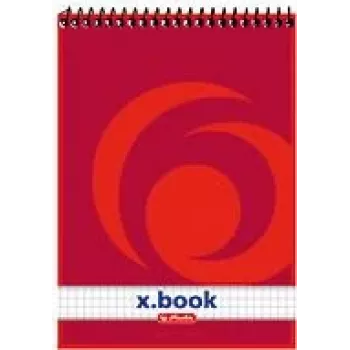 herlitz x.book spiralni zvezek A5 karo rdeč - 50 listov 110536